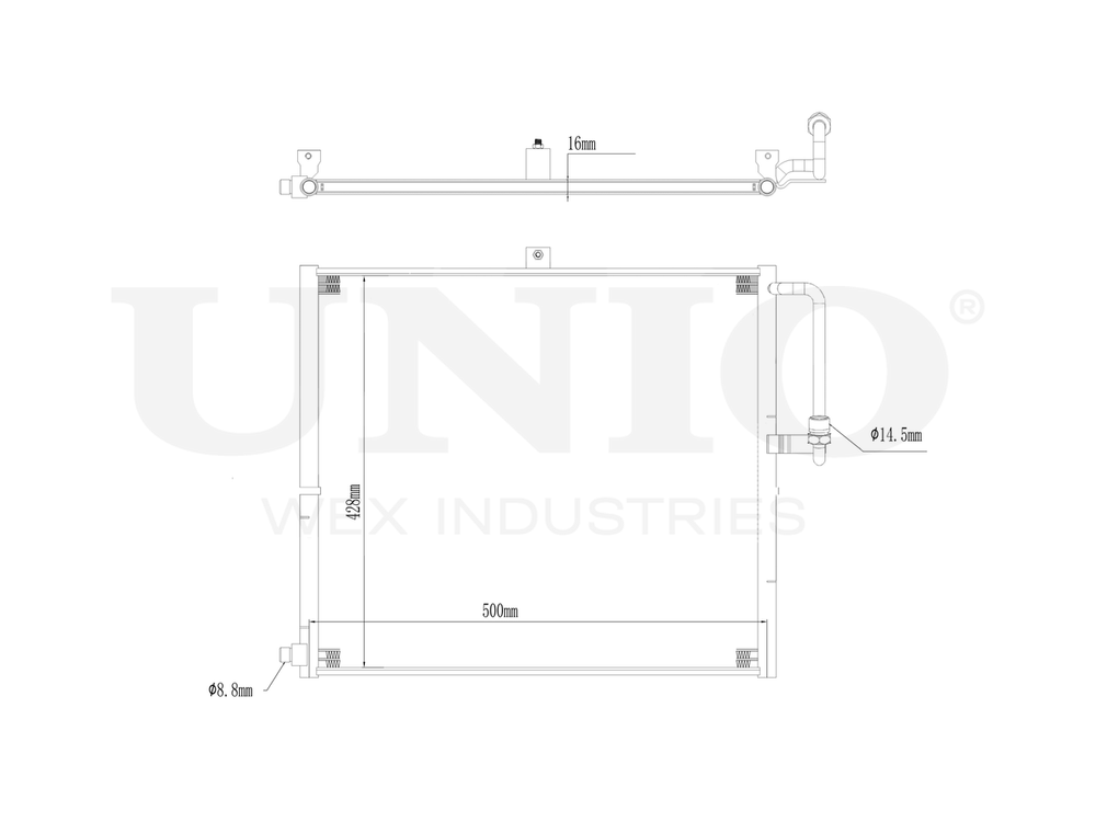 Радиатор кондиционера UNIO RAD-30014