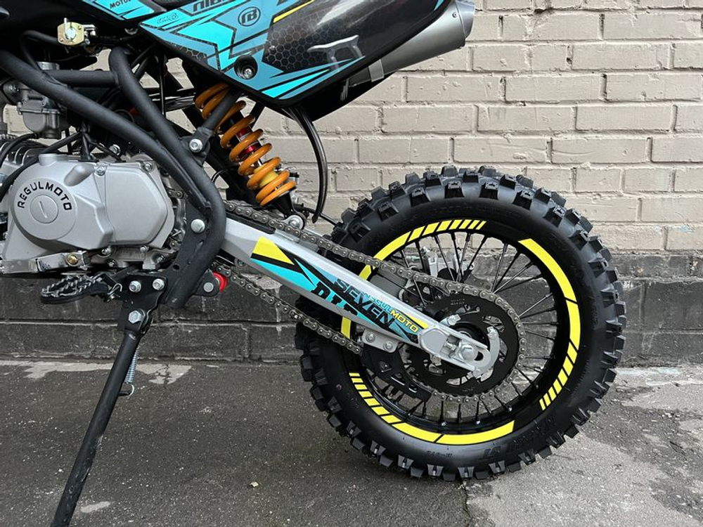 Питбайк Regulmoto SEVEN электростартер, Синий/Желтый