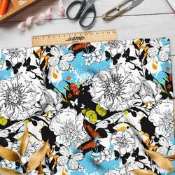 Ткань шифон цветочный креатив