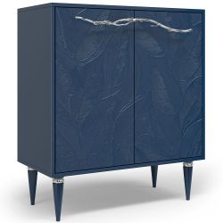 Комод Арт Колор leaves Классик Сильвер с 2 полками Королевский синий