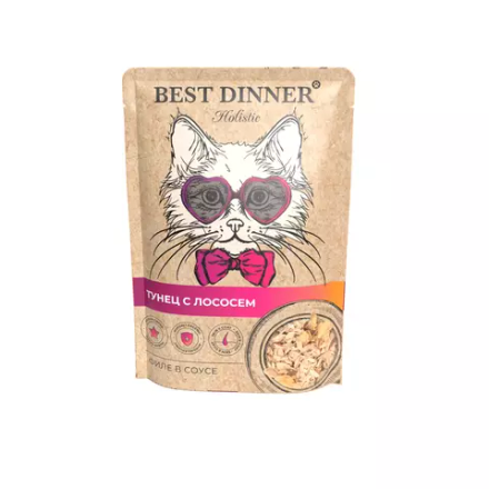 Best Dinner Holistic пауч Тунец с лососем в соусе 70 гр (Тайланд)