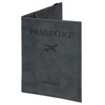 Обложка для паспорта с карманами и резинкой мягкая экокожа "PASSPORT" серая BRAUBERG (3 штуки в упаковке)