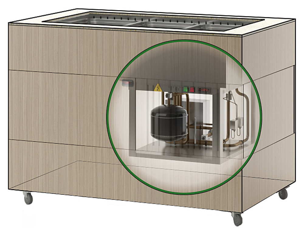 Салат-бар ТММ Антарес-Премиум ВВМХ/ОСН 4 GN1/1 (1500х750х1270)