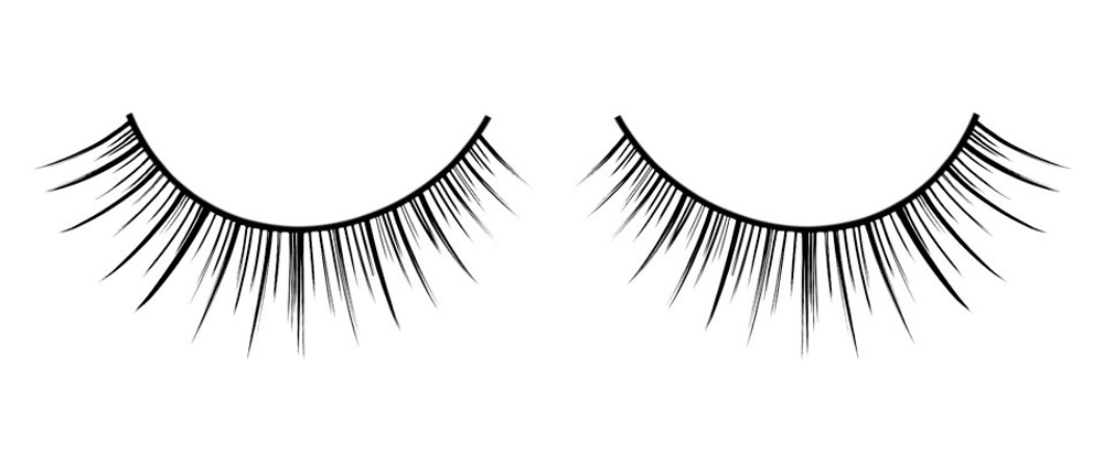 Черные ресницы разной длины (Цвет: черный)