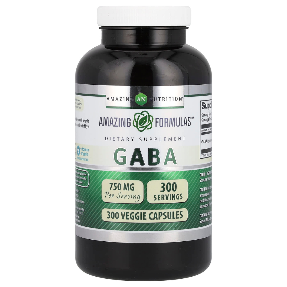 Amazing Nutrition, ГАМК, 750 мг, 300 растительных капсул