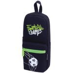 Пенал мягкий прямоугольный 1 отделение 210х90х40 Berlingo Football black, ткань