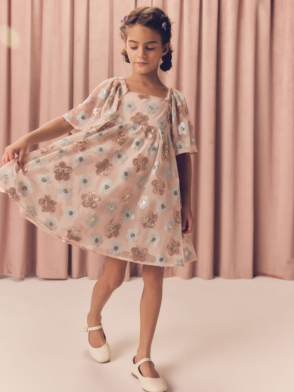 Платье для девочки Next E36-509, Бежевый