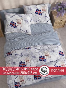 Пододеяльник поплин Сказка "WANTED/WANTED (компаньон)" евро на молнии 200x215 см