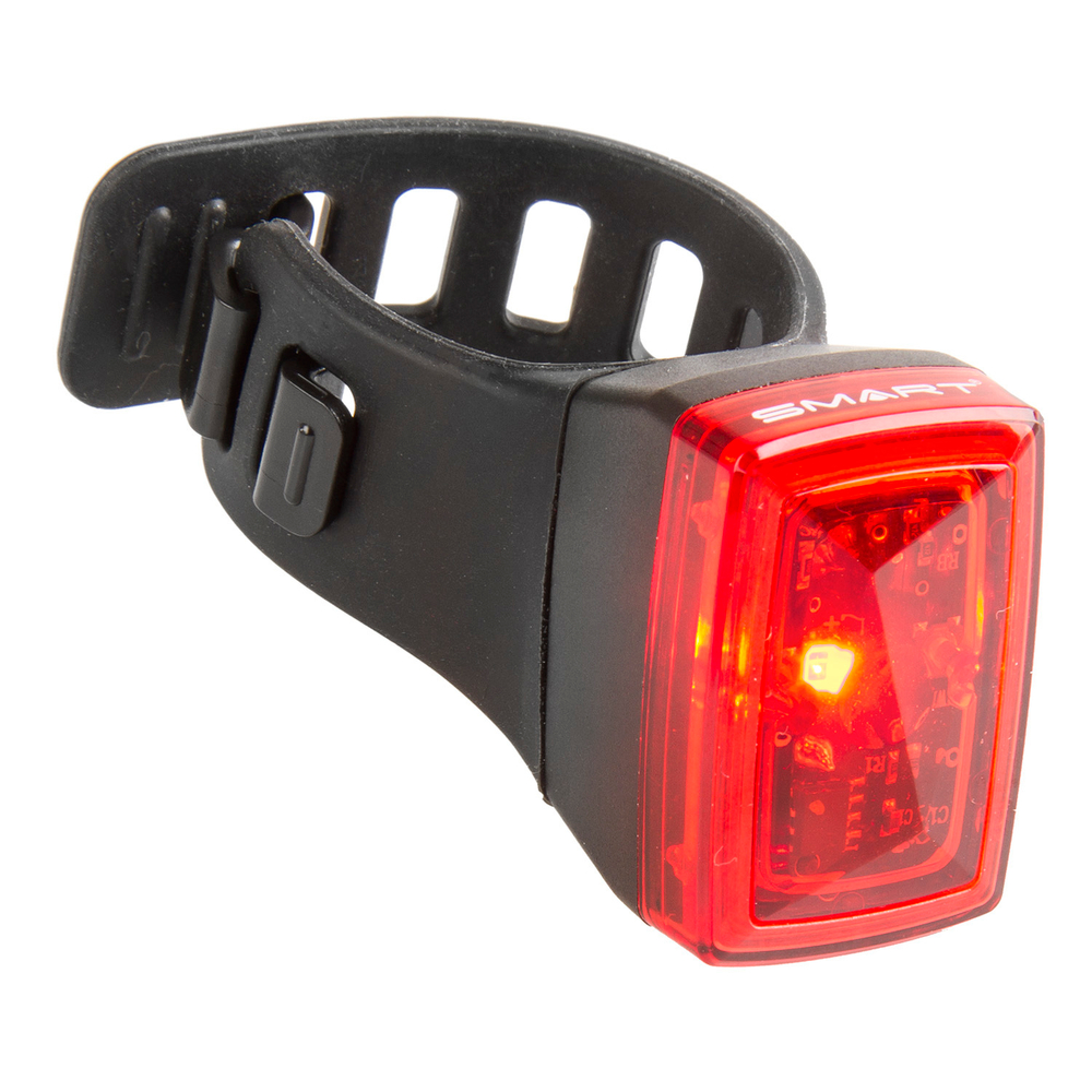 Фонарь задний, 1 LED диод повышенной яркости/3ф красный с батарейками, компактн. быстросъем. SMART