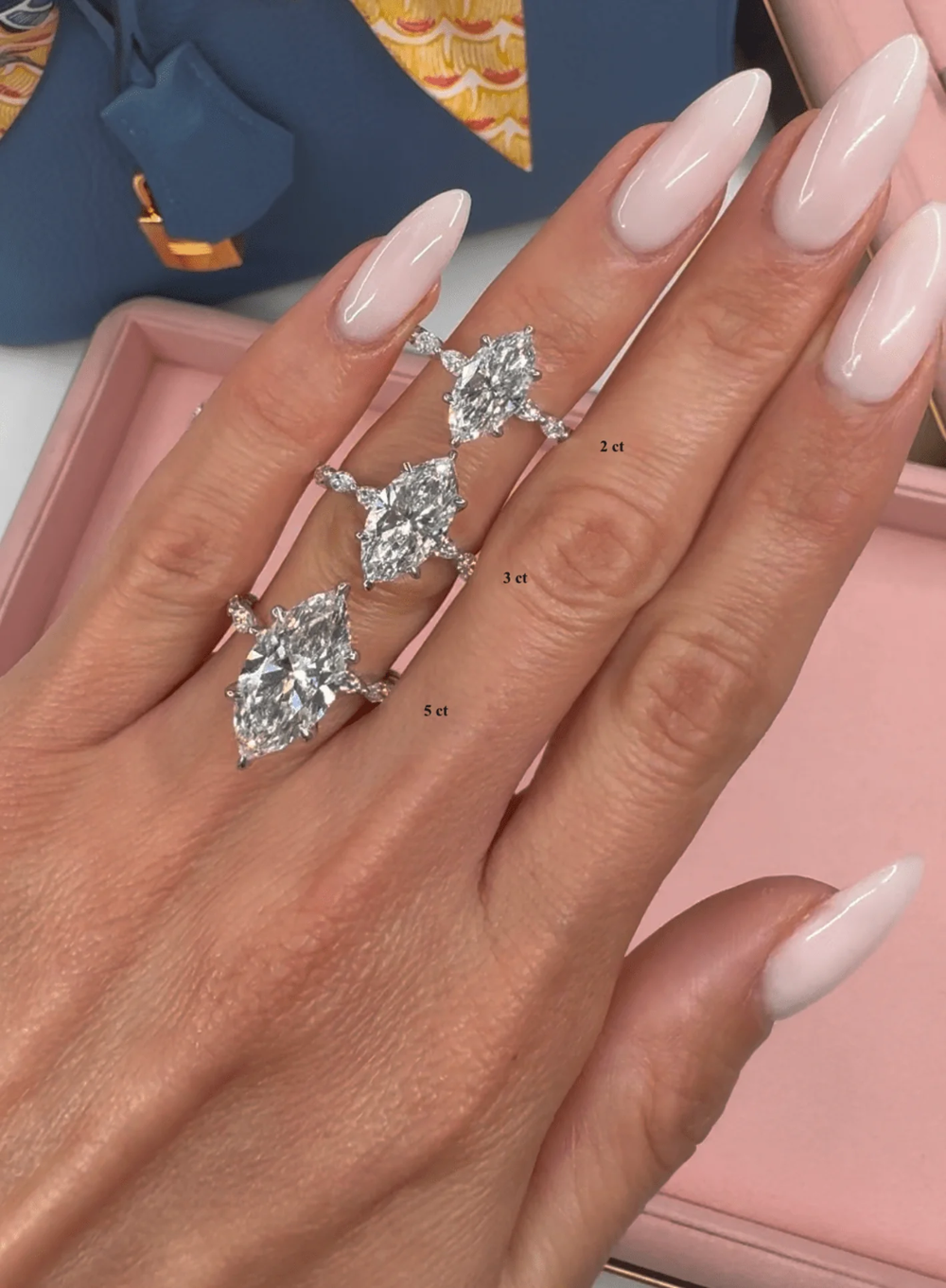 Кольцо с бриллиантами Маркиз 3 ct