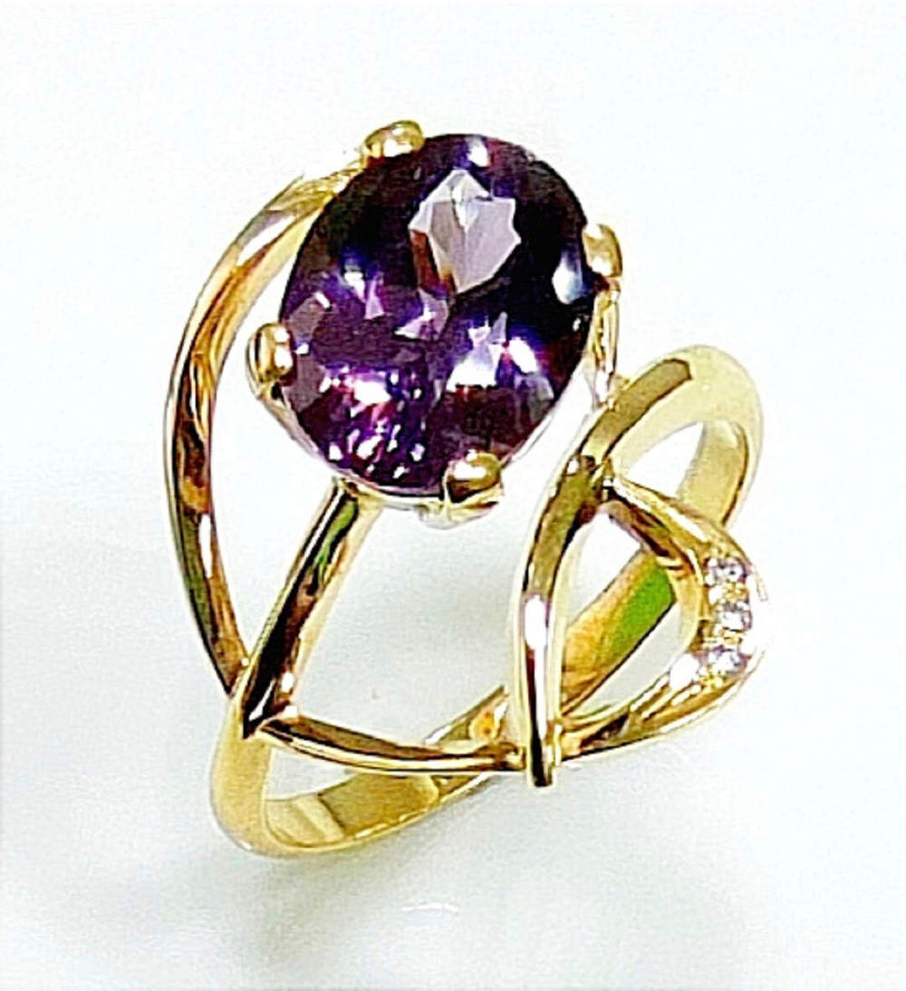 Кольцо Эстерелла золото 750, шпинель, бриллианты(н)