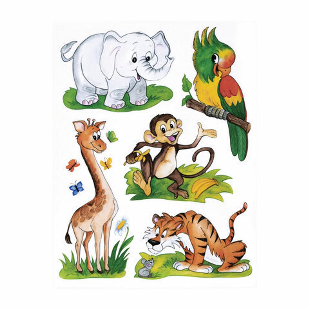 Украшение для окон и стекла ЗОЛОТАЯ СКАЗКА "Забавные зверюшки 4", 25,8х33,5 см, ПВХ, 591238