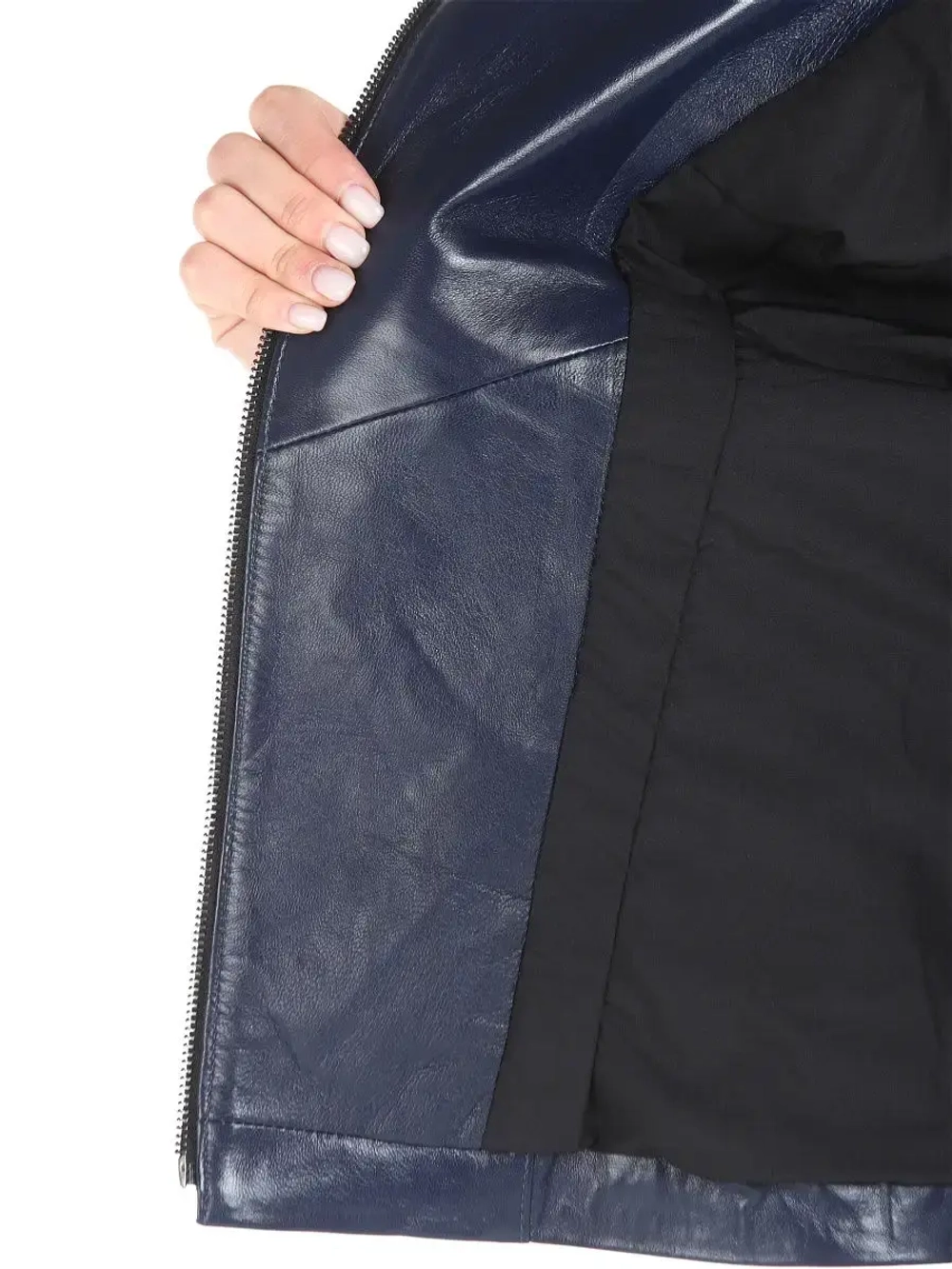 Куртка женская из натуральной кожи с капюшоном трансформер