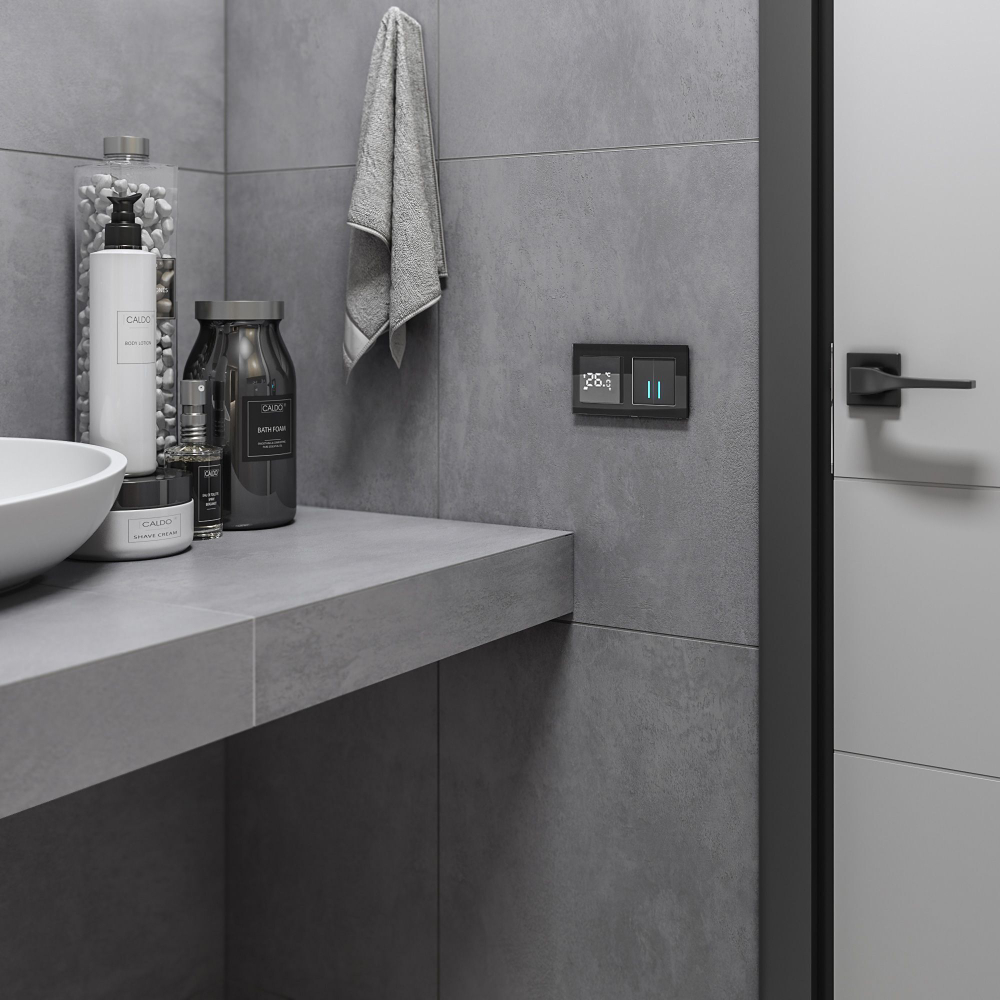 Умный сенсорный терморегулятор для теплого пола (черный)