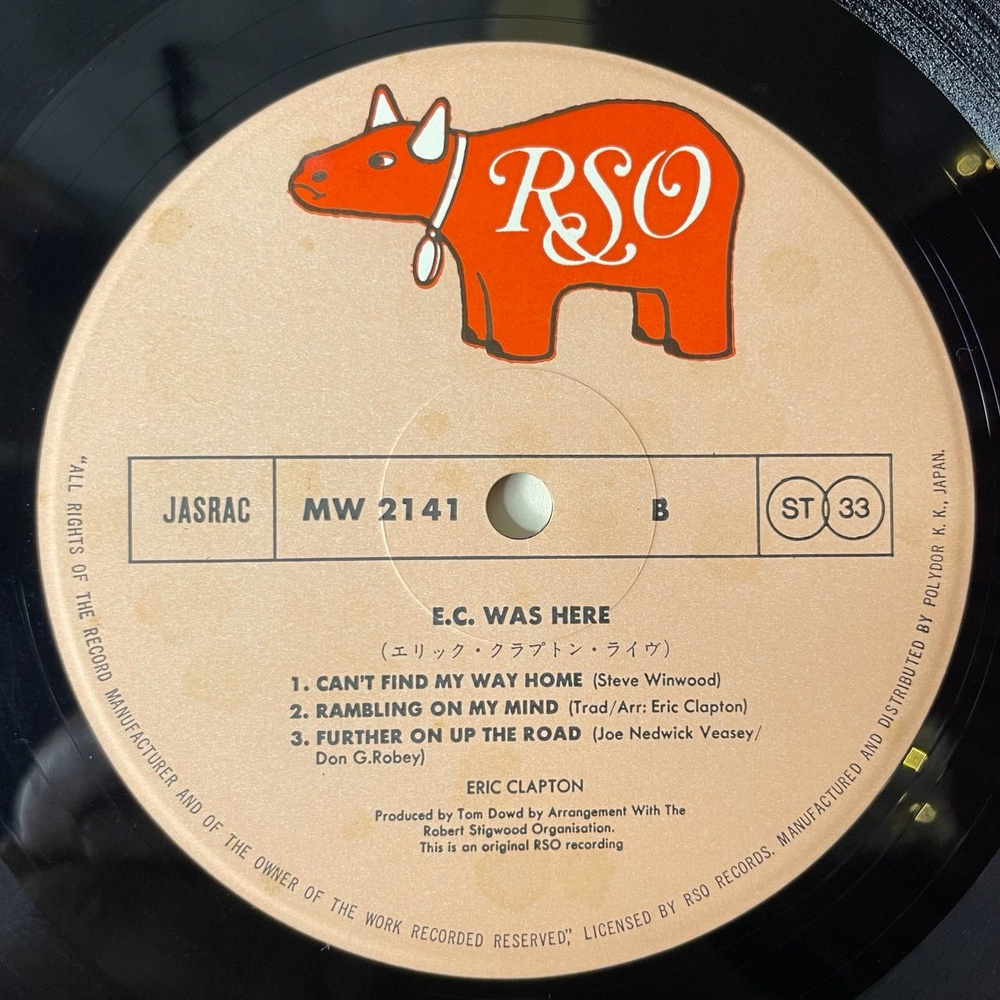 Винтажная виниловая пластинка LP Eric Clapton E.C. Was Here (Japan 1975) (No Obi) Presence Of The Lord