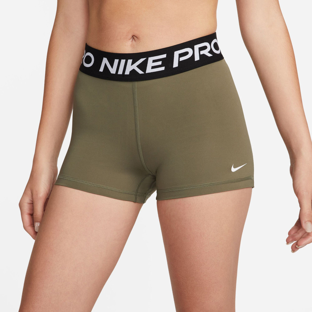 Женские теннисные шорты Nike Pro 3in Shorts Women - Olive, Black