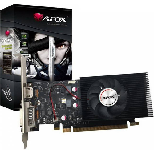 Видеокарта AFOX NVIDIA GeForce GT1030, 2Гб GDDR5, 64 бита, LP, Retail, PCIe3.0, 1xFAN, 1-SLOT, 30Вт, HDMI, DVI (AF1030-2048D5L5)