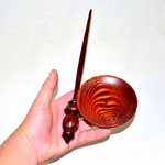 Большое опорное веретено для прядения с подставкой из древесины сосна 290 мм. Art of Siberia. B11