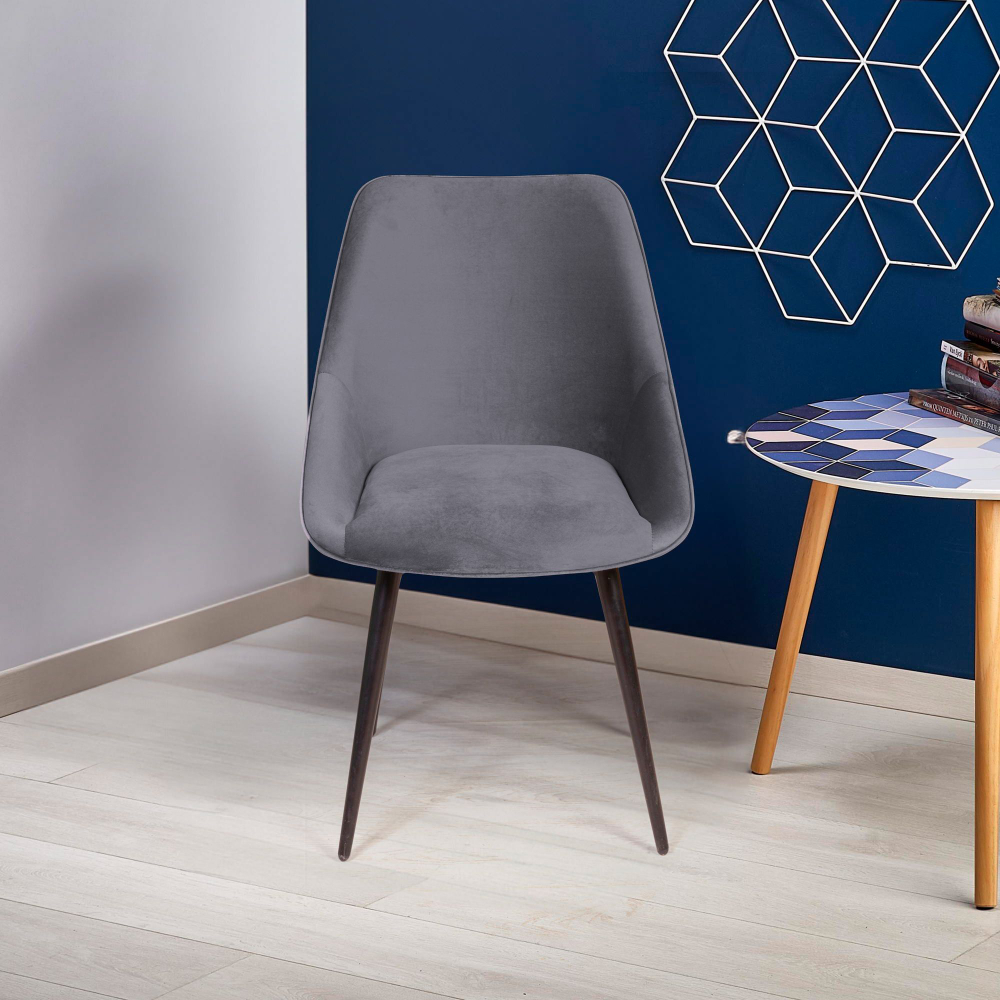 Стул Neo бархат серый 27/опора конус