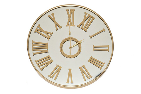 Часы d60см Garda Decor настенные зеркальные золотые с римскими цифрами