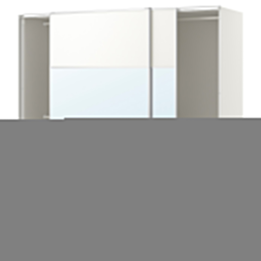 Шкаф-купе PAX MEHAMN AUIi двухдверный с 2 ящиками, 3 штангами и 2 зеркалами (белый)  260*60*240