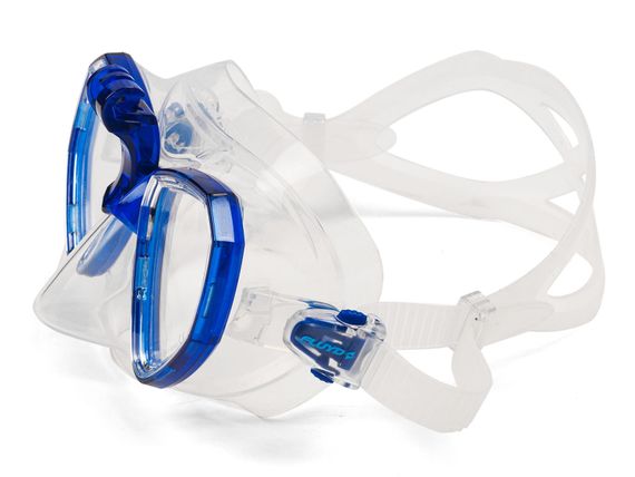 Маска Salvimar Trinity с креплением для камеры  прозрачный силикон/синяя
