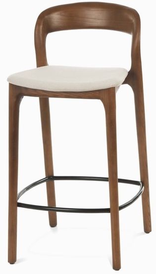 Полубарный стул Canada деревянный сиденье бежевая ткань