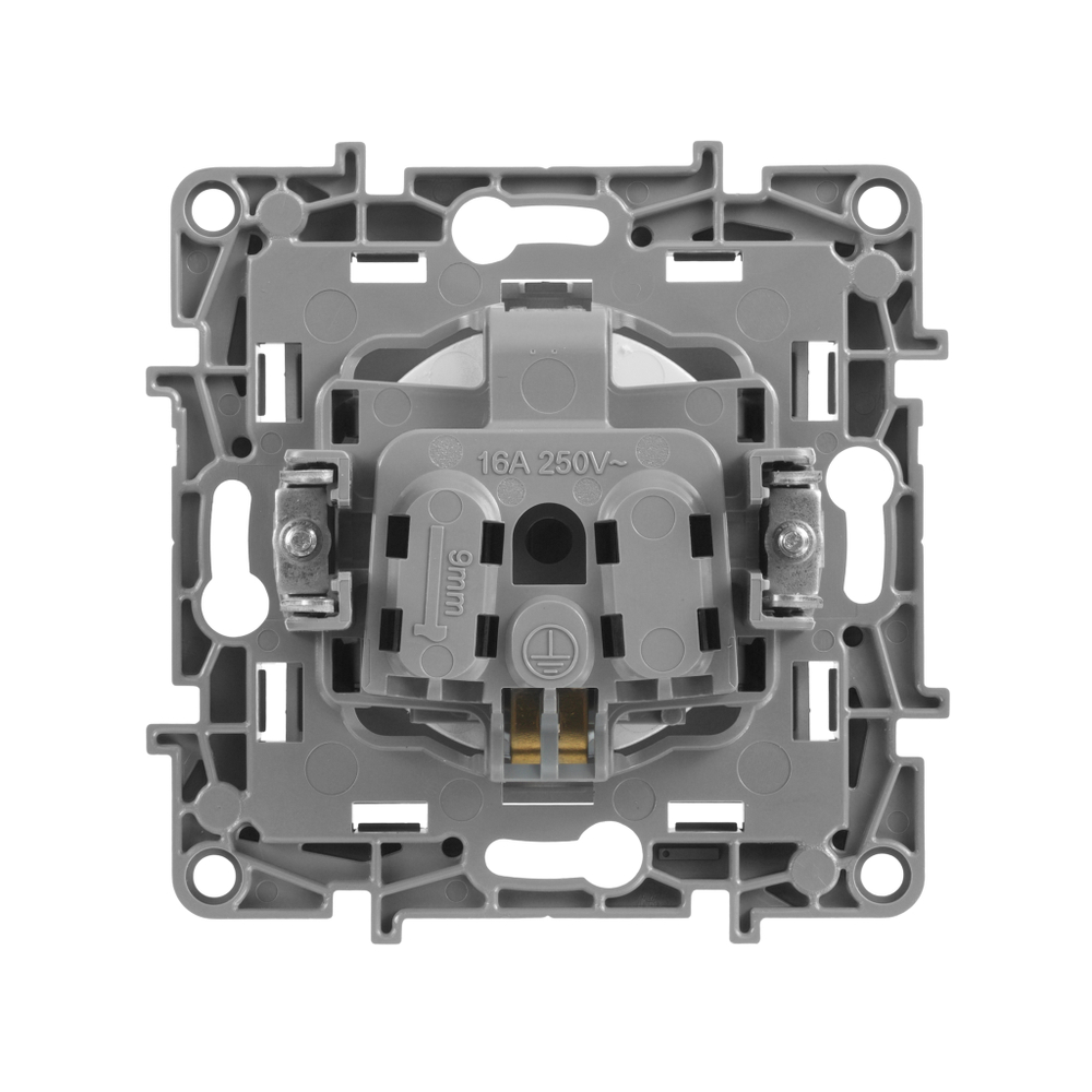 Розетка с заземлением со шторками 16А 250В алюминий ETIKA Legrand