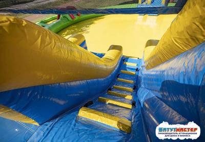 Надувной аквапарк с бассейном и горками «Тропический остров», 24×18×7,6 м