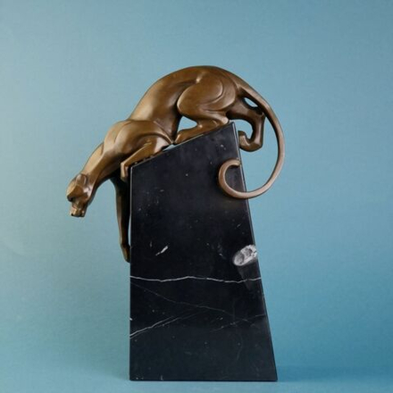 Винтаж: Кабинетная/каминная скульптура в стиле Ар-Деко «Пантера»