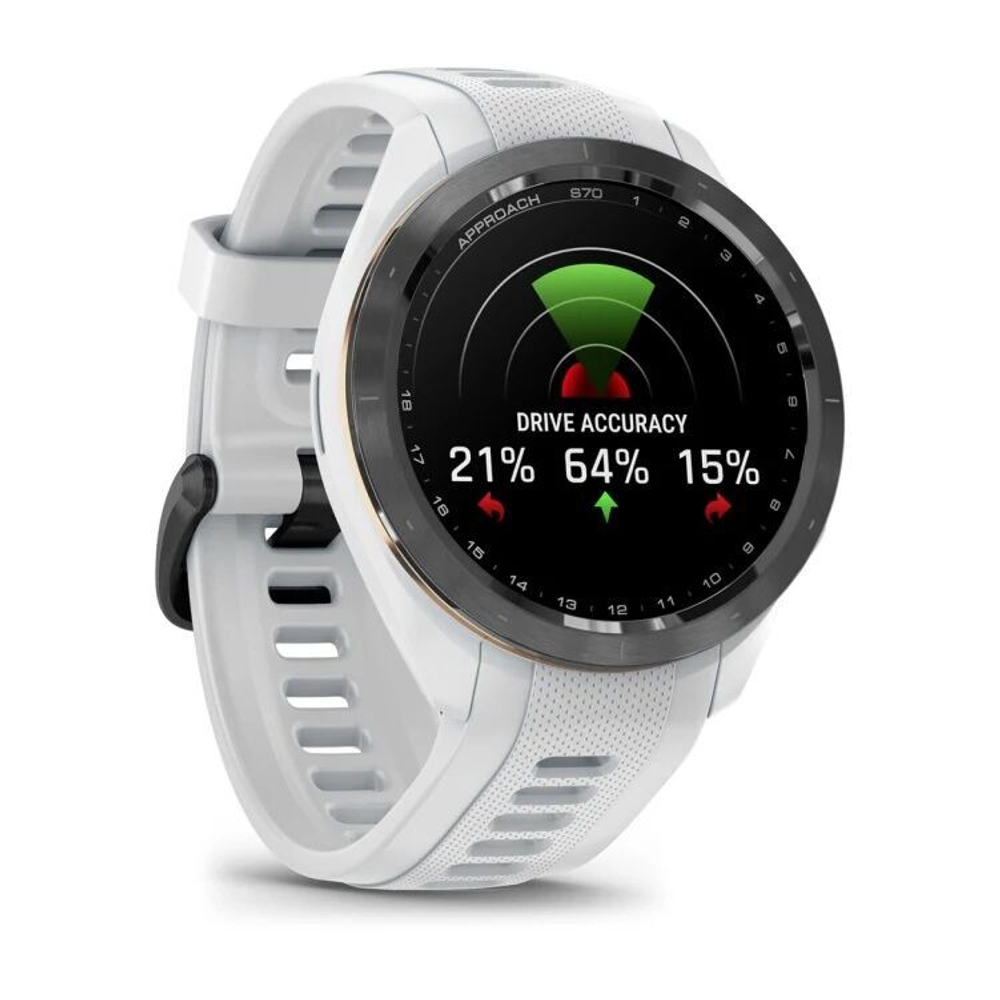 Умные часы Garmin Approach S70 42мм Black Ceramic Bezel with White Silicone Band