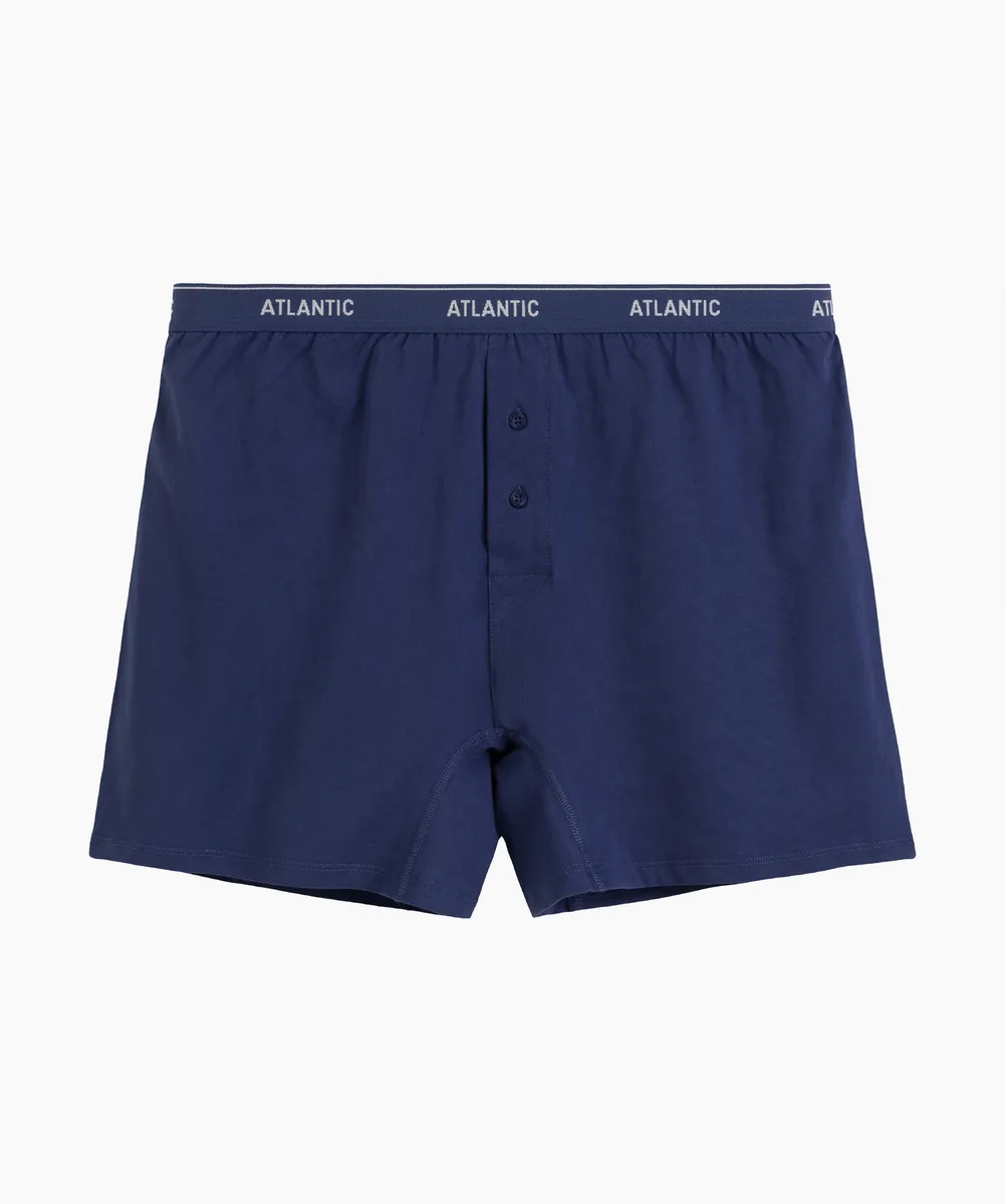 Мужские трусы боксеры Atlantic, 1 шт., хлопок, тёмно-голубые RMX-001