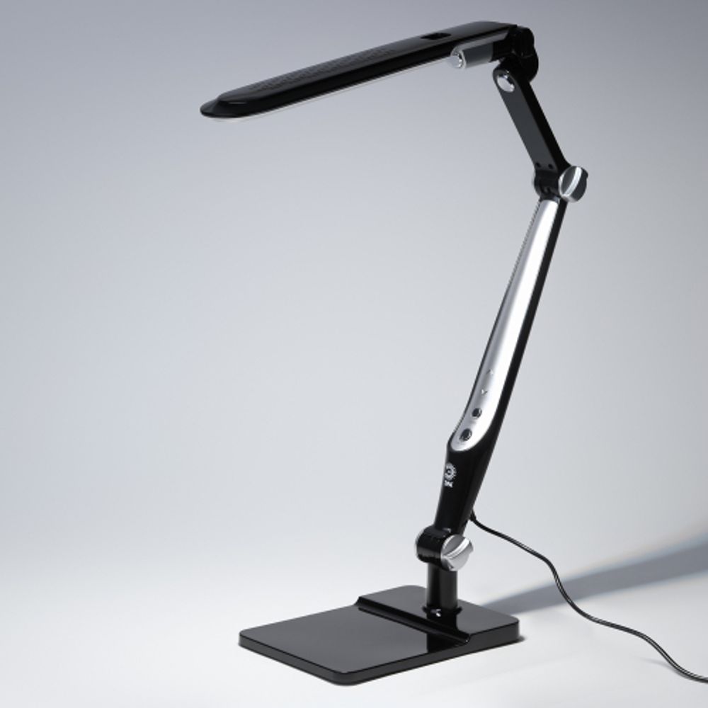 Настольный светильник ЭРА NLED-497-12W-BK светодиодный на струбцине и с основанием черный