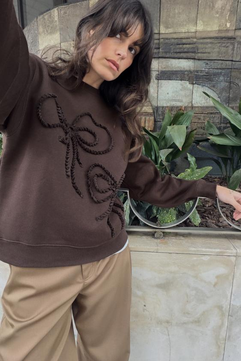 Свитшот с рельефным бантом - ZARA