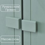 Шкаф 105х50х173, Карлос, распашной для одежды, двухдверный, со штангой и полками, зеленый эвкалипт, массив сосны, Dipriz