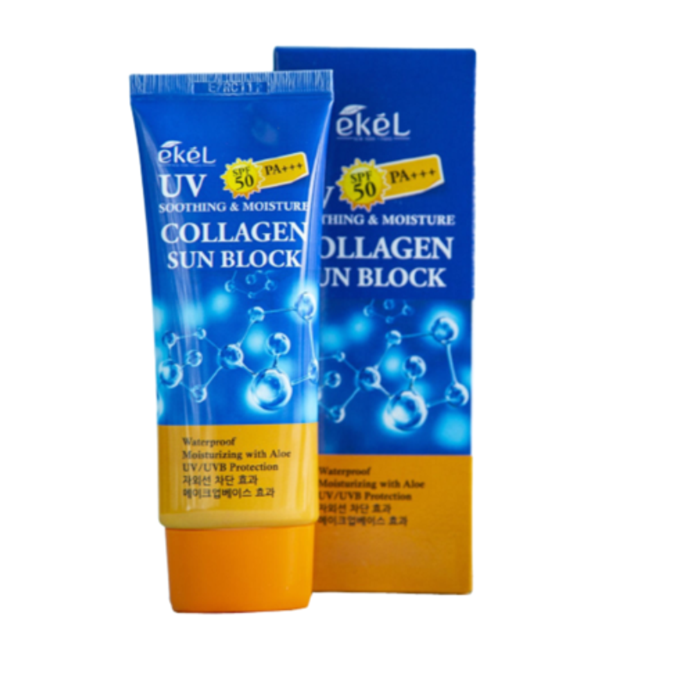 Ekel Крем для лица солнцезащитный с коллагеном - UV soothing &amp; moisture collagen sun block, 70мл