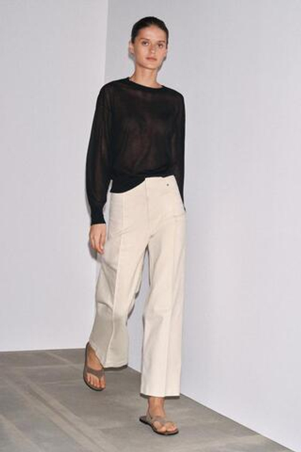ZARA ДЖИНСЫ WIDE LEG С ВЫСОКОЙ ПОСАДКОЙ — ZW COLLECTION, ЭКРЮ