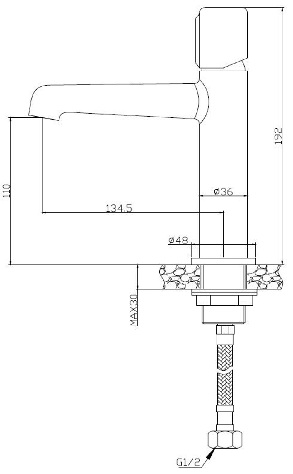 Смеситель на раковину BelBagno UNO-LVM-CRM