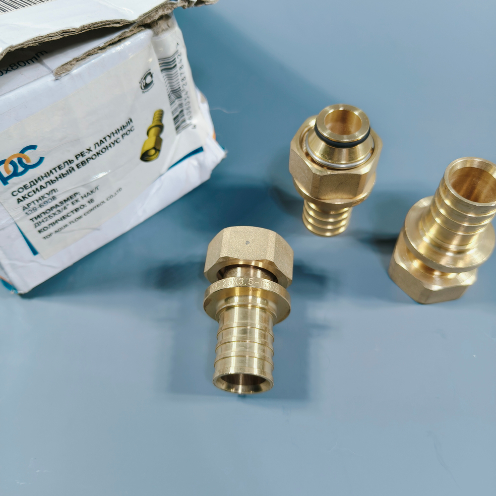 Аксиальные фитинги РОС для PE-X труб (Евроконус, Муфты)