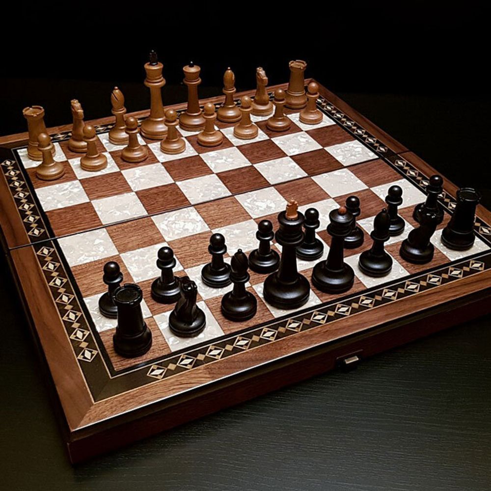 Шахматы подарочные "Классика" орех складные (2673-CA)