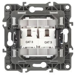 12-3106-01 ЭРА Розетка телефонная двойная 2XRJ11, IP20, Эра12, белый
