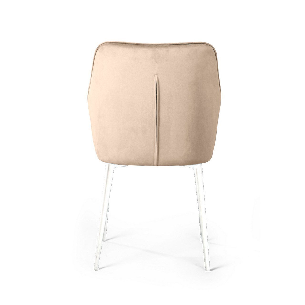 Стул Berg, бархат светло-бежевый 2 / белый конус