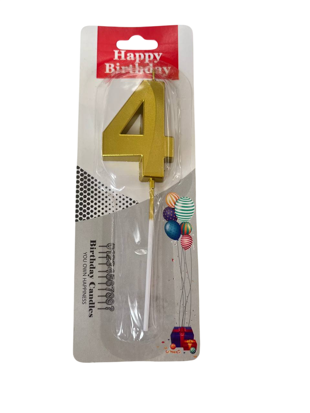 Свечи "Цифра (0-9)" Золотая