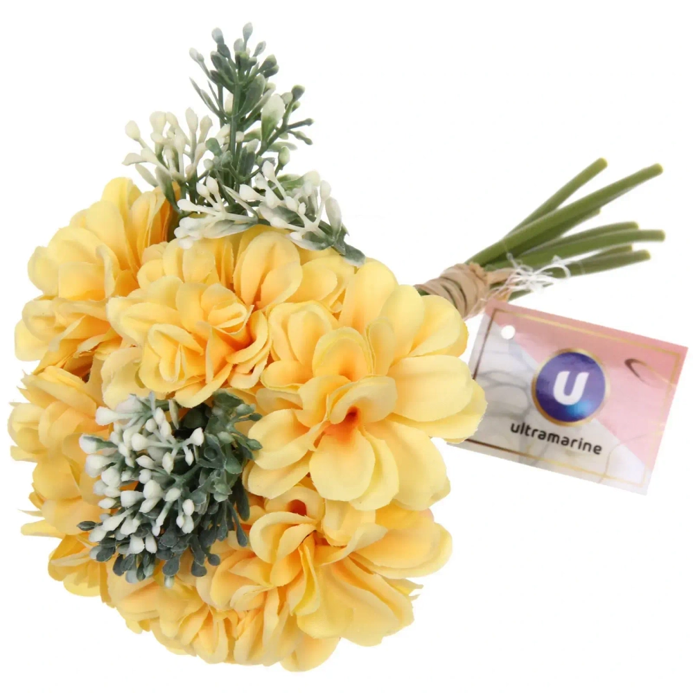 Цветочная композиция «Волшебная гортензия» 15*22см цвет желтый