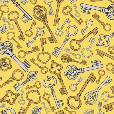 ВИНТАЖНЫЕ КЛЮЧИ НА ЖЁЛТОМ ФОНЕ