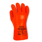 Перчатки рыболовные Петроканат FISH MASTER с гранулированной поверхностью 30 см, оранжевые, размер L, 3 пары (для промышленной морской ловли)