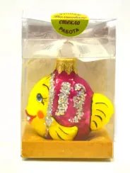 Ёлочное украшение "Карась" h-6 см., стекло, в подарочной упаковке (ФУП-181/16)