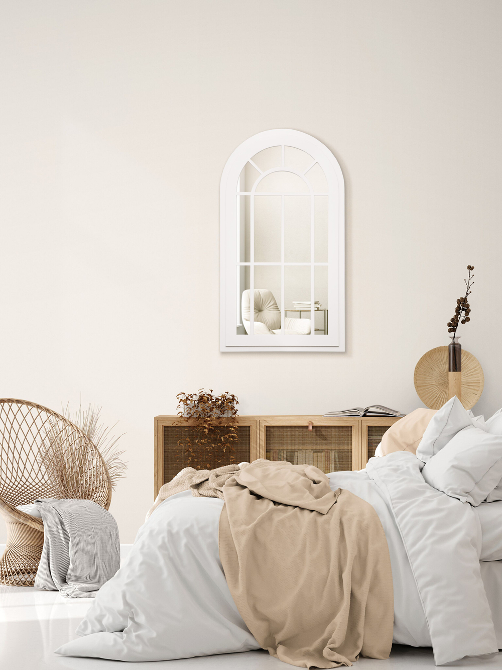 Декор для дома и интерьера "Зеркальное окно-арка" 67х34 см