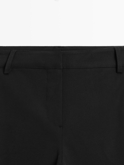Massimo Dutti Брюки прямого кроя из высокотехнологичной ткани, черный