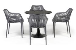 "Беллини" обеденная группа на 4 персоны, цвет темно-серый